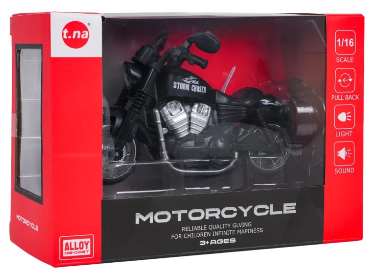 Crni Metalni Motocikl Sa Svjetlima I Zvukom 6