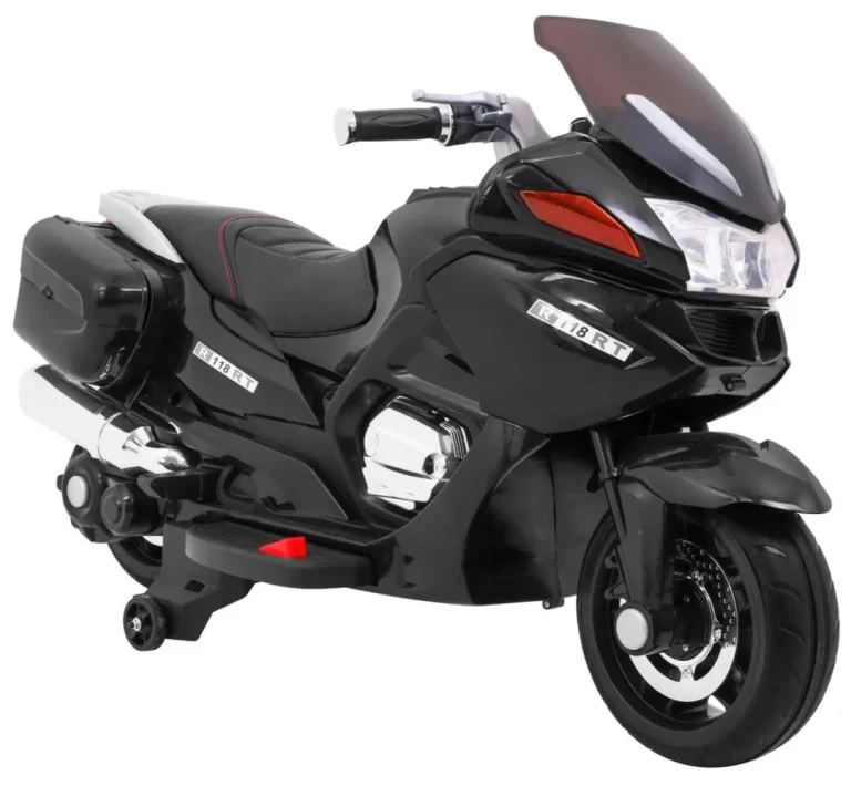 Crni Trkački Motocikl, Crna Motor Na Akumulator 12