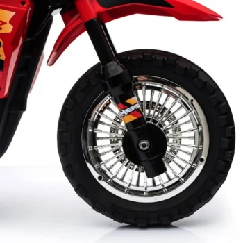 Cross Motocikl Za Djecu Na Baterije, Crveni + Pomoćni Kotači + Led Zvukovi, Crvena Motor Na Akumulator 13