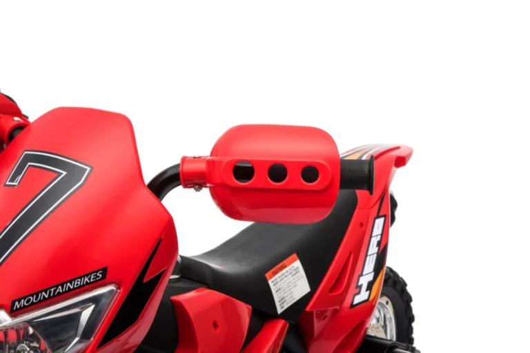 Cross Motocikl Za Djecu Na Baterije, Crveni + Pomoćni Kotači + Led Zvukovi, Crvena Motor Na Akumulator 14
