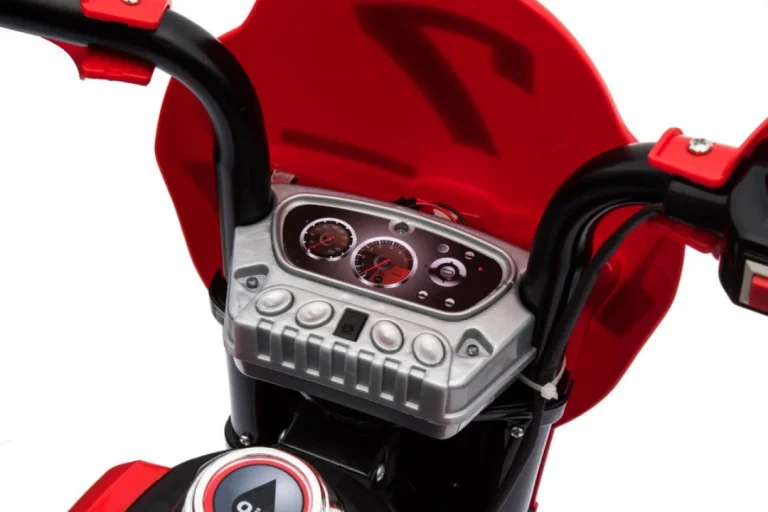 Cross Motocikl Za Djecu Na Baterije, Crveni + Pomoćni Kotači + Led Zvukovi, Crvena Motor Na Akumulator 17