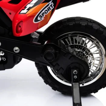 Cross Motocikl Za Djecu Na Baterije, Crveni + Pomoćni Kotači + Led Zvukovi, Crvena Motor Na Akumulator 18