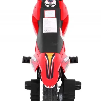 Cross Motocikl Za Djecu Na Baterije, Crveni + Pomoćni Kotači + Led Zvukovi, Crvena Motor Na Akumulator 5