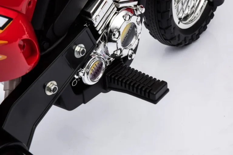 Cross Motocikl Za Djecu Na Baterije, Crveni + Pomoćni Kotači + Led Zvukovi, Crvena Motor Na Akumulator 9