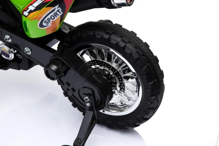 Cross Motocikl Za Djecu Na Baterije, Zelena Boja + Pomoćni Kotači + Led Zvukovi Motor Na Akumulator 11
