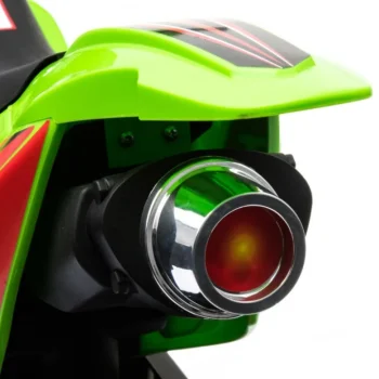 Cross Motocikl Za Djecu Na Baterije, Zelena Boja + Pomoćni Kotači + Led Zvukovi Motor Na Akumulator 12
