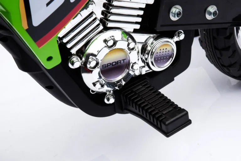Cross Motocikl Za Djecu Na Baterije, Zelena Boja + Pomoćni Kotači + Led Zvukovi Motor Na Akumulator 13