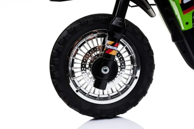 Cross Motocikl Za Djecu Na Baterije, Zelena Boja + Pomoćni Kotači + Led Zvukovi Motor Na Akumulator 16