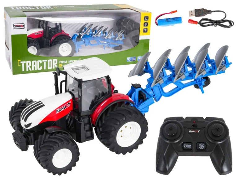 Crveni R/c Traktor S Plugom 1:24 1