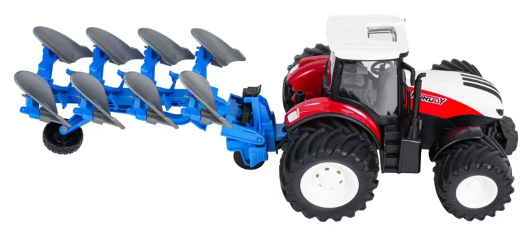 Crveni R/c Traktor S Plugom 1:24 8