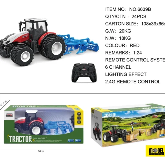 Crveni R/c Traktor S Plugom 1