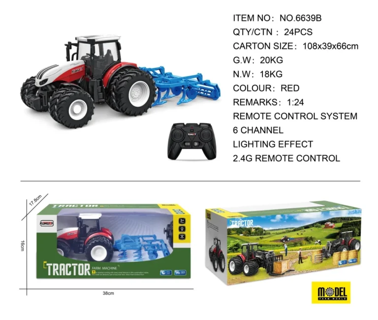 Crveni R/c Traktor S Plugom 1