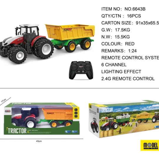 Crveni R/c Traktor S Poluprikolicom 1