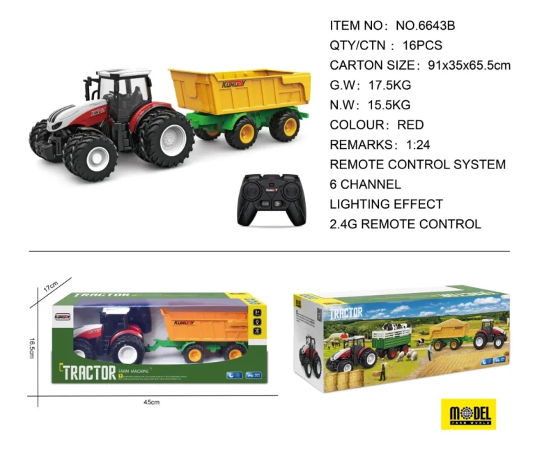 Crveni R/c Traktor S Poluprikolicom 1