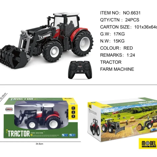 Crveni R/c Traktor S Utovarivačem 1