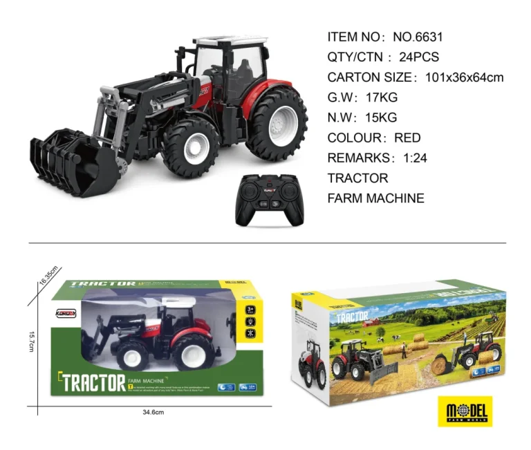 Crveni R/c Traktor S Utovarivačem 1