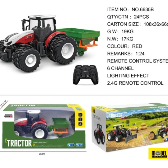 Crveni R/c Traktor Sa Sijačicom 1