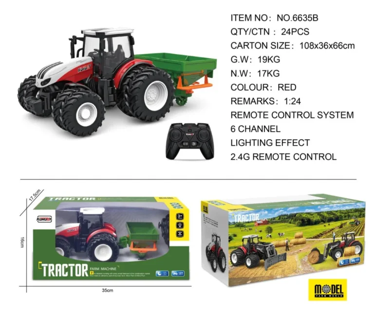 Crveni R/c Traktor Sa Sijačicom 1