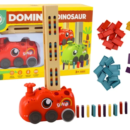 Crveni Automobil S Dinosaurusom Set Domina U 4 Boje 1