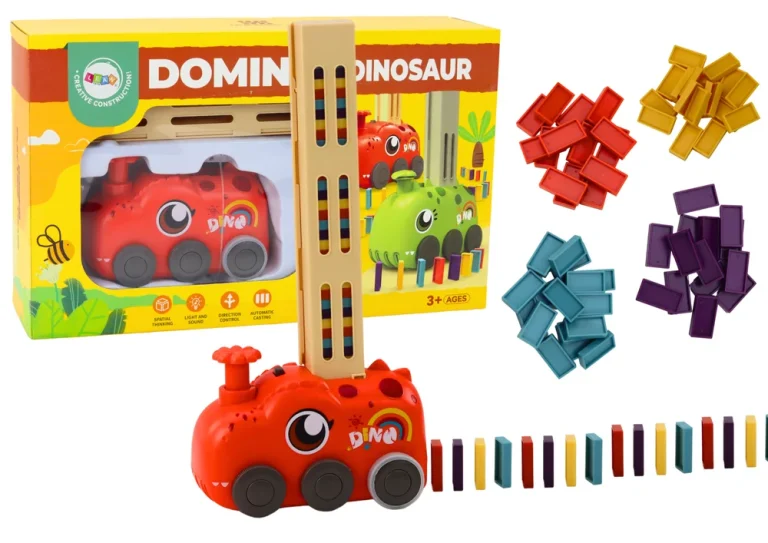 Crveni Automobil S Dinosaurusom Set Domina U 4 Boje 1