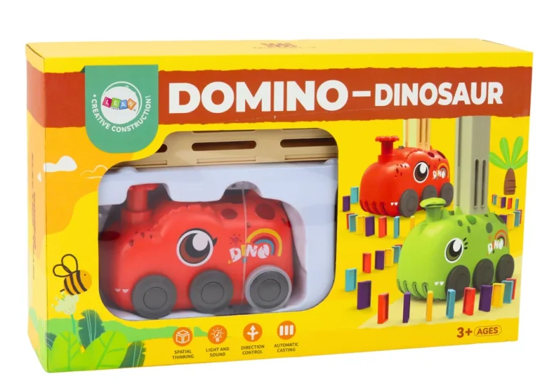 Crveni Automobil S Dinosaurusom Set Domina U 4 Boje 5
