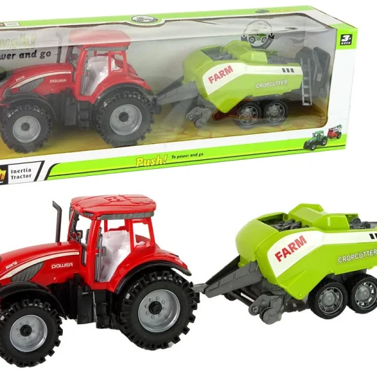 Crveni Poljoprivredni Traktor Sa Zelenim Pogonom Trenja Sijačice 1