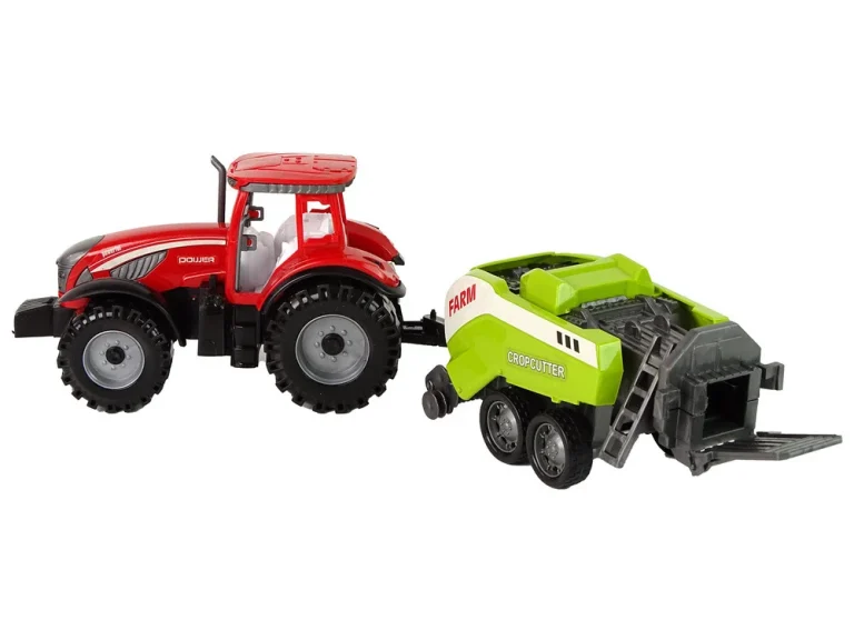 Crveni Poljoprivredni Traktor Sa Zelenim Pogonom Trenja Sijačice 3
