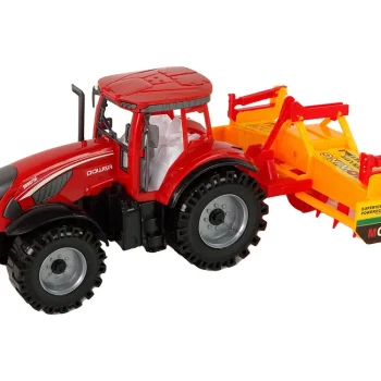 Crveni Traktor S Narančastim Pogonom Kultivatora 2