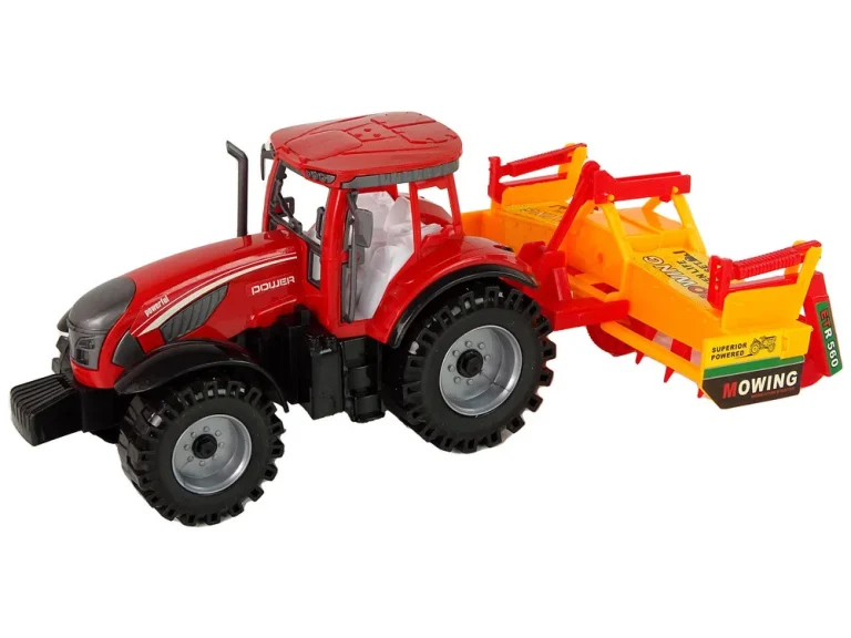 Crveni Traktor S Narančastim Pogonom Kultivatora 2