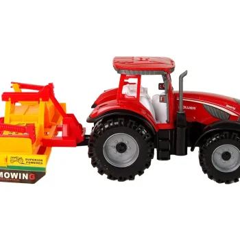 Crveni Traktor S Narančastim Pogonom Kultivatora 6