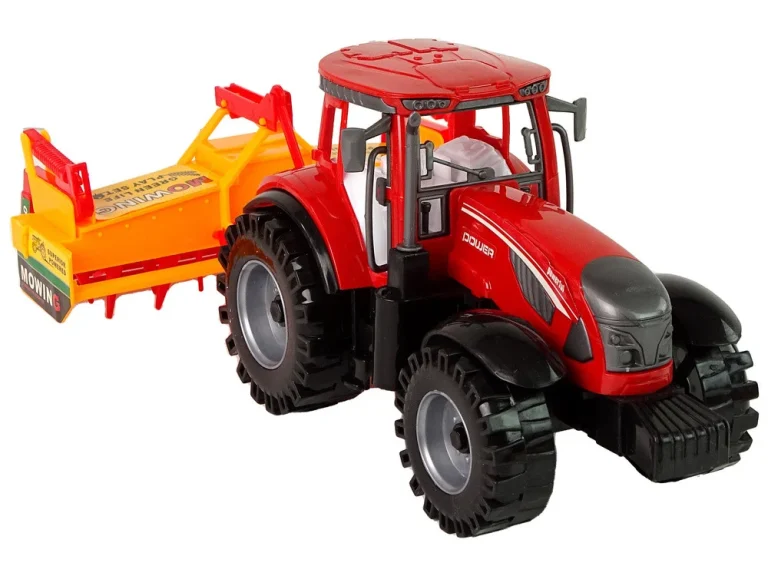 Crveni Traktor S Narančastim Pogonom Kultivatora 7