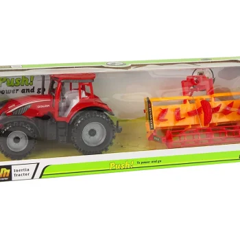 Crveni Traktor S Narančastim Pogonom Kultivatora 8
