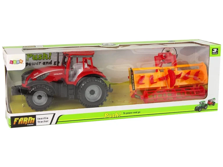 Crveni Traktor S Narančastim Pogonom Kultivatora 8