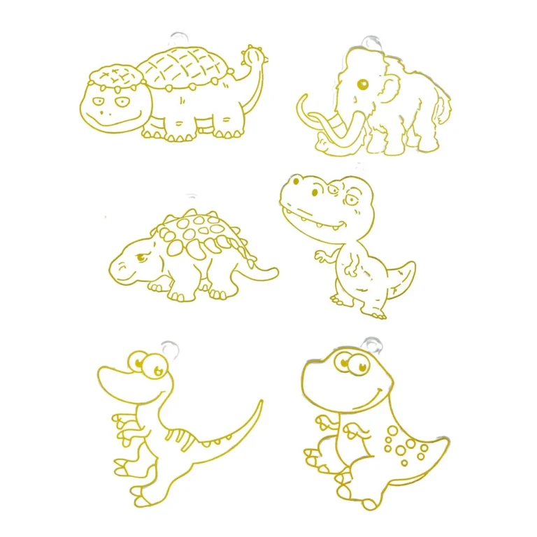 Diy Set Privjesaka Vitraj Dinosauri, 6 Kom 2