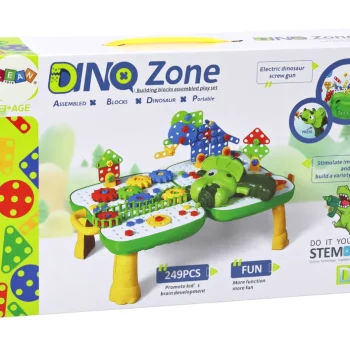 Diy Set Slagalica S Koferom Stolom, Dinosaur, 249 Dijelova, Bijelo Zelena 6