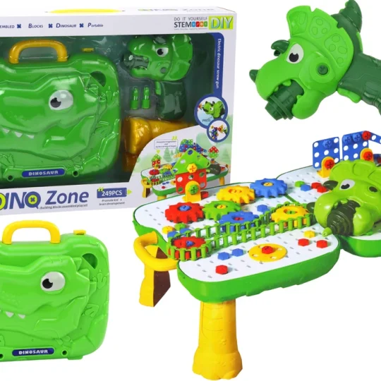 Diy Set Slagalica S Koferom Stolom, Dinosaur, 249 Dijelova, Crvena 1