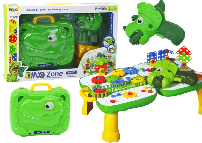 Diy Set Slagalica S Koferom Stolom, Dinosaur, 249 Dijelova, Crvena 1