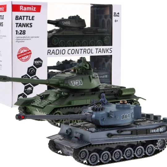 Daljinski Upravljana 2 Tenka T 34 Protiv Tigera Za Djecu 3+ Modeli Za Pucanje + Velika Tenkovska 1