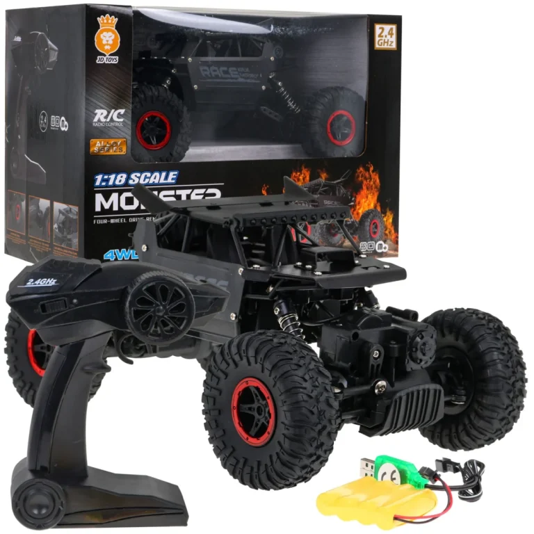 Daljinski Upravljana Monster Crawler Za Djecu 6+ Crni Model 1:18 2,4 Ghz Daljinski Upravljač, Crna 1