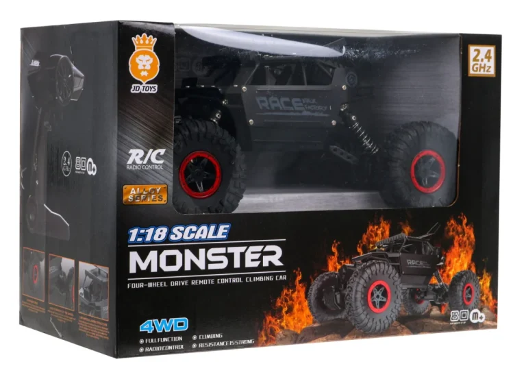 Daljinski Upravljana Monster Crawler Za Djecu 6+ Crni Model 1:18 2,4 Ghz Daljinski Upravljač, Crna 9