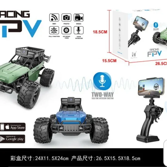 Daljinski Upravljani Fpv Terenski Automobil Za Djecu 6+ S Wi Fi Kamerom + Funkcija Dijaloga + Gumene Gume + Metalna Karoserija 1