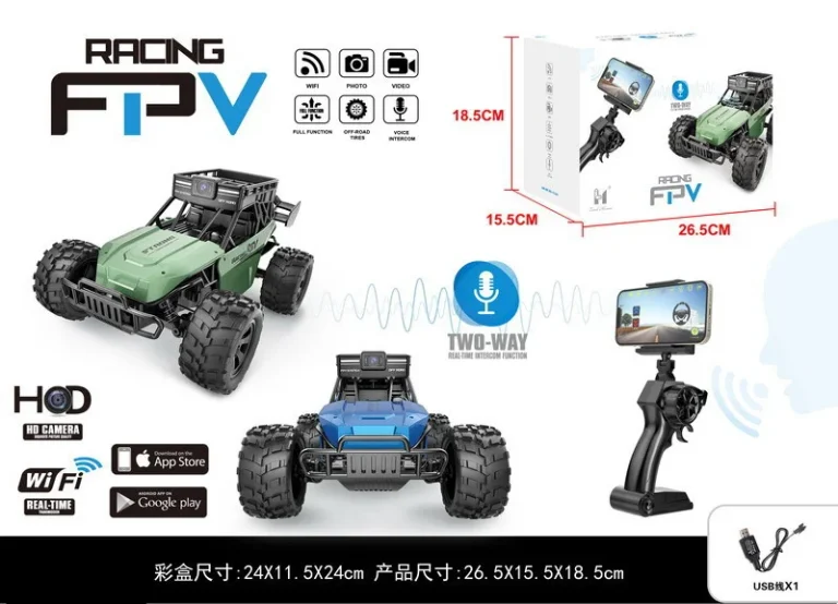 Daljinski Upravljani Fpv Terenski Automobil Za Djecu 6+ S Wi Fi Kamerom + Funkcija Dijaloga + Gumene Gume + Metalna Karoserija 1
