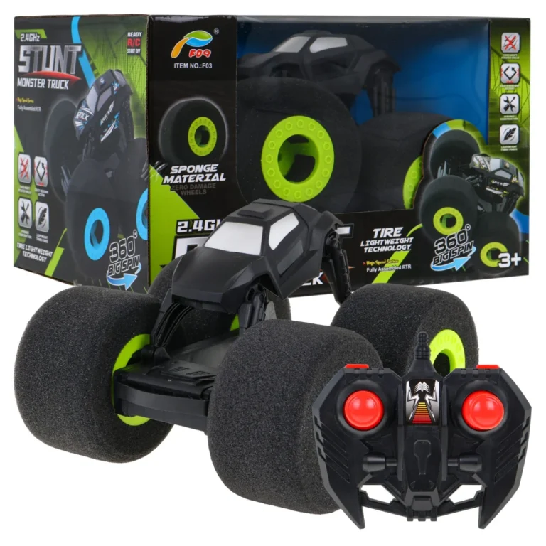 Daljinski Upravljani Monster Truck Za Djecu 3+ Terensko Vozilo + Veliki Spužvasti Kotači, Zelena 1