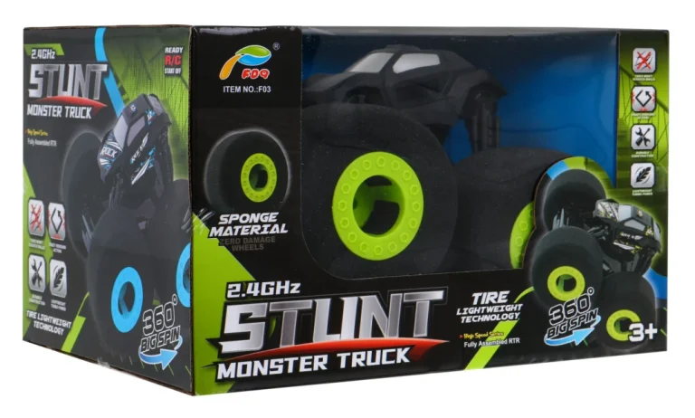 Daljinski Upravljani Monster Truck Za Djecu 3+ Terensko Vozilo + Veliki Spužvasti Kotači, Zelena 8