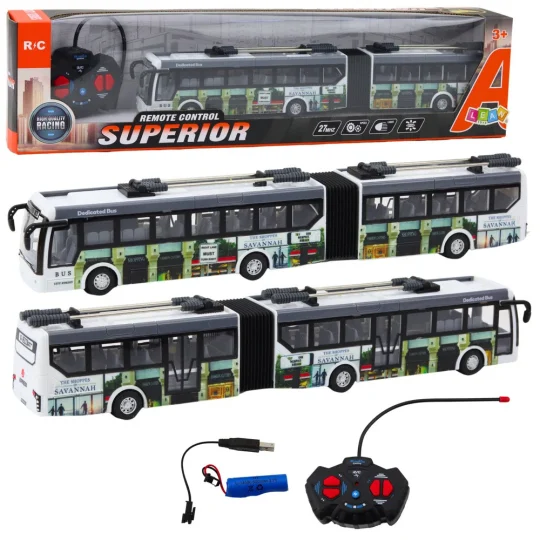 Daljinski Upravljani Gradski Trolejbus Rc Svjetla Za Javni Prijevoz, Crveno Plava 1