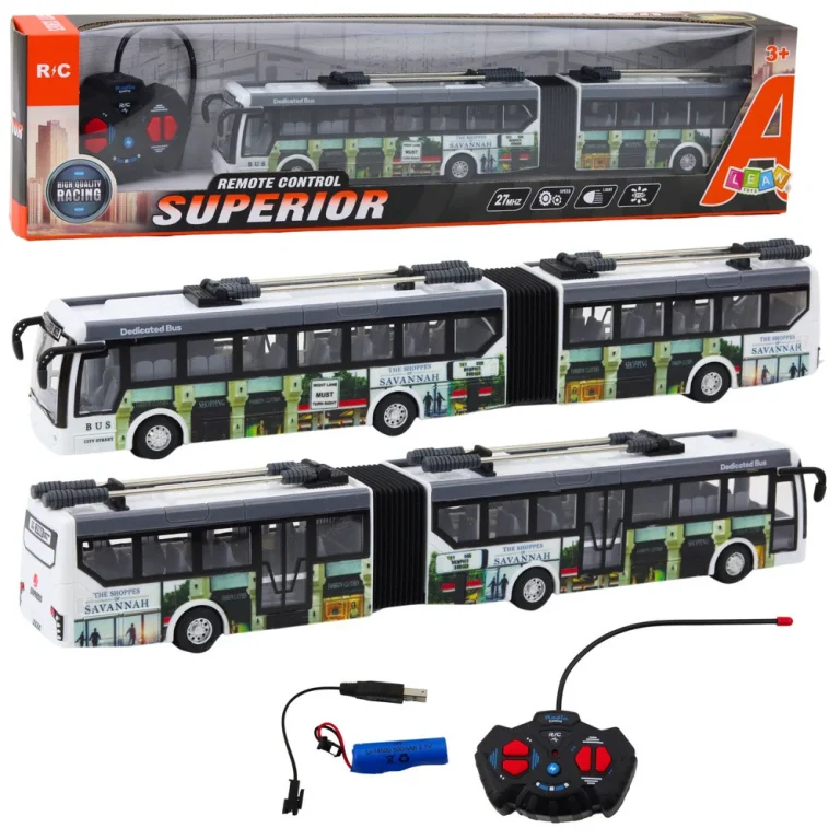 Daljinski Upravljani Gradski Trolejbus Rc Svjetla Za Javni Prijevoz, Crveno Plava 1
