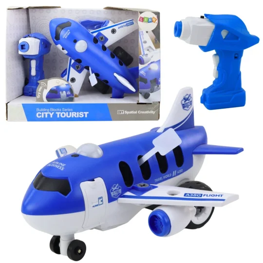 Daljinski Upravljani Odvijač Rc Avion Plavi 2u1 1