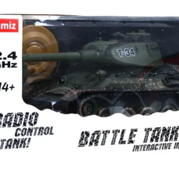 Daljinski Upravljani Tenk T 34 Za Djecu 3+ Model Za Pucanje Kamuflaža 1:28 + Velika Tenkovska Bitka 2