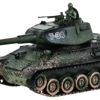 Daljinski Upravljani Tenk T 34 Za Djecu 3+ Model Za Pucanje Kamuflaža 1:28 + Velika Tenkovska Bitka 5