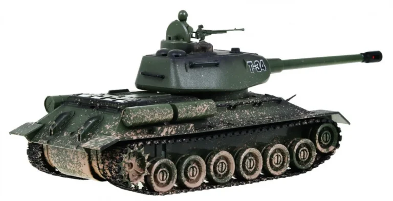 Daljinski Upravljani Tenk T 34 Za Djecu 3+ Model Za Pucanje Kamuflaža 1:28 + Velika Tenkovska Bitka 6